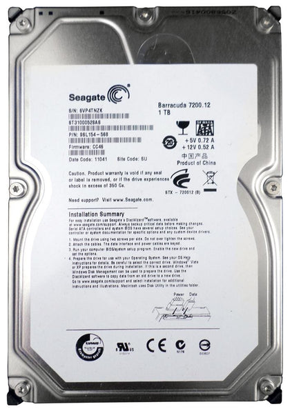 9SL154-046 Seagate Barracuda 7200.12 1TB 7200RPM SATA 3GB/s 32MB Cache 3.5-inch Hard Drive