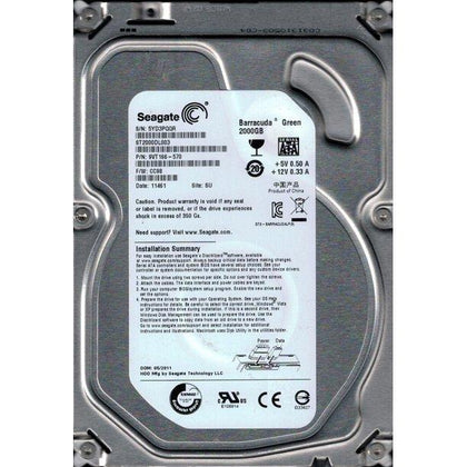 9VT166-570 Seagate Barracuda Green 2TB 5900RPM SATA 6GB/s 64MB Cache 3.5-inch Hard Drive