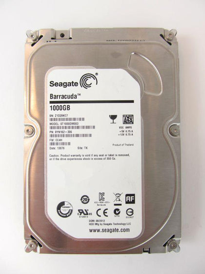 9YN162-306 Seagate Barracuda 1TB 7200RPM SATA 6GB/s 64MB Cache 3.5-inch Hard Drive