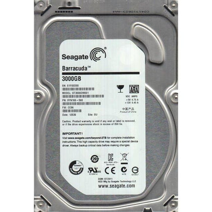 9YN166-568 Seagate Barracuda 3TB 7200RPM SATA 6GB/s 64MB Cache 3.5-inch Hard Drive