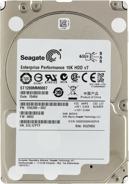 ST1200MM0007 Seagate Enterprise Performance 10K 1.2TB 10000RPM SAS 6GB/s 64MB Cache (512n) 2.5-inch Internal Hard Drive