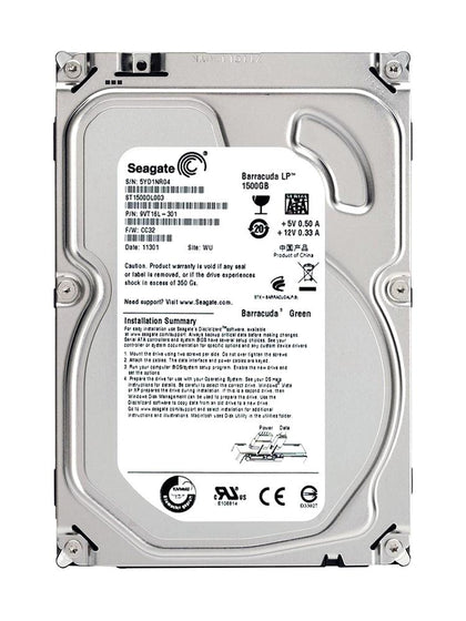 9VT16L-301 Seagate Barracuda Green 1.5TB 5900RPM SATA 6GB/s 64MB Cache 3.5-inch Internal Hard Drive