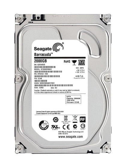ST2000DM001 Seagate Barracuda 2TB 7200RPM SATA 6GB/s 64MB Cache 3.5-inch Hard Drive