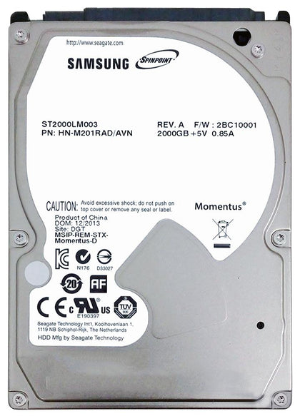 ST2000LM003 Seagate Spinpoint M9T 2TB 5400RPM SATA 6GB/s 32MB Cache 2.5-inch Hard Drive