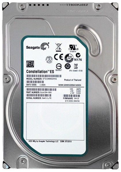 ST31000524NS | Seagate Constellation ES 1TB 7200RPM SATA 3GB/s 32MB Cache 3.5-inch Hard Drive