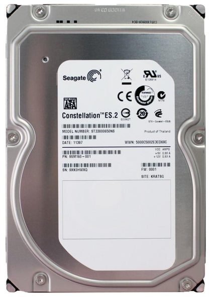 ST33000650NS Seagate Constellation ES.2 3TB 7200RPM SATA 6GB/s 64MB Cache 3.5-inch Hard Drive