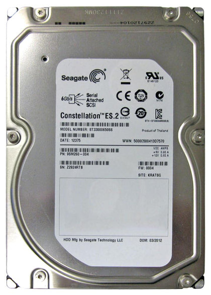 ST33000650SS | Seagate 3TB 7200RPM SAS 6.0 Gbps 3.5 64MB Cache Constellation ES.2 Hard Drive