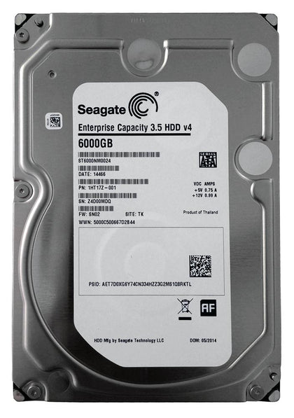 ST6000NM0024 Seagate Enterprise 6TB 7200RPM SATA 6GB/s 128MB Cache (512e) 3.5-inch Hard Drive