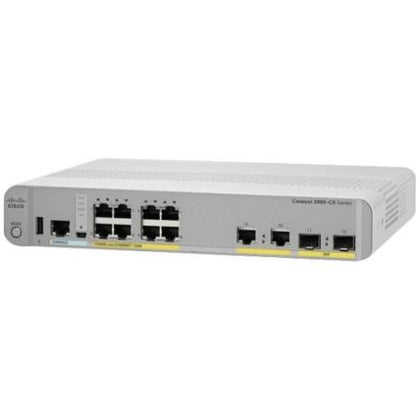 WS-C2960CX-8PC-L Cisco 10-Port 10/100/1000 (PoE+) Managed Gigabit Ethernet Switch with 2 SFP Ports & 2 Ethernet Ports