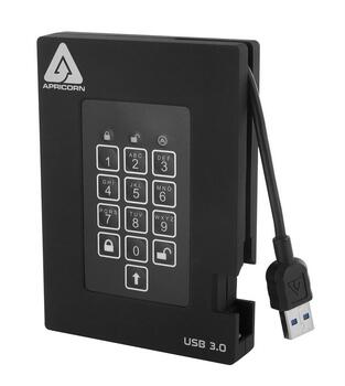 A25-3PL256-2000F | Apricorn Aegis Padlock Fortress 2TB 5400RPM USB 3.0 8MB Cache (AES-256 FIPS 140-2) External Hard Drive
