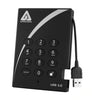 A25-3PL256-500 | Apricorn Aegis Padlock 500GB 5400RPM USB 3.0 8MB Cache Encrypted 2.5-inch External Hard Drive