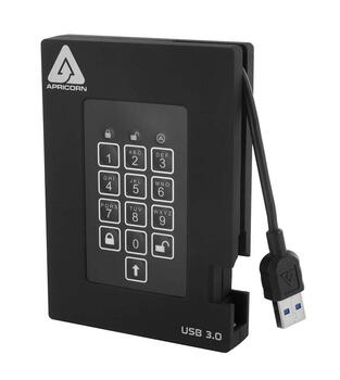 A25-3PL256-S1000 | Apricorn Aegis Padlock 1TB USB 3.0 (AES-256 FIPS 140-2) External Solid State Drive