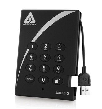 A25-3PL256-S128 | Apricorn Aegis Padlock 128GB USB 3.0 Encrypted 2.5-inch External Solid State Drive
