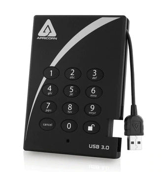 A25-3PL256-S512 | Apricorn Aegis Padlock 512GB USB 3.0 Encrypted 2.5-inch External Solid State Drive
