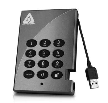 A25-PL256-500 | Apricorn Aegis Padlock 500GB 5400RPM USB 2.0 8MB Cache Encrypted 2.5-inch External Hard Drive