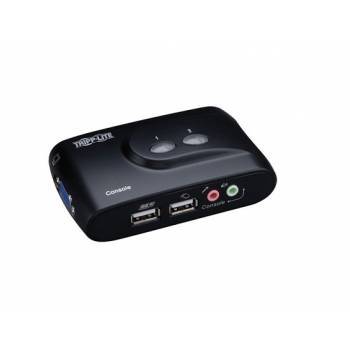 B004-VUA2-K-R | Tripp-Lite 2-Port Compact USB KVM Switch with Audio Support