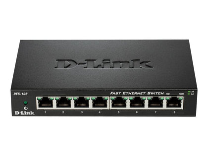 DES-108/B | D-Link 8?Port Fast Ethernet Unmanaged Desktop Switch
