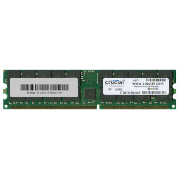 CT25672Y40B | Crucial Technology 2GB PC3200 ECC Registered DDR-400MHz CL3 184-Pin DIMM 2.5V Dual Rank Memory Module