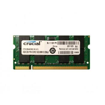 CT51264AC800.M16FC | Crucial 4GB PC2-6400 non-ECC Unbuffered DDR2-800MHz CL6 200-Pin SODIMM 1.8V Dual Rank Memory
