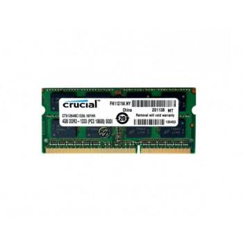 CT51264BC1339.16FHR | Crucial 4GB PC3-10600 non-ECC Unbuffered DDR3-1333MHz CL9 204-Pin SODIMM 1.35V Low Voltage Dual Rank Memory