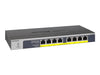 GS108PP-100EUS | Netgear GS108PP Switch 8 x 10/100/1000 (PoE+) desktop Rack-Mountable wall-mountable PoE+ (123 W) DC power