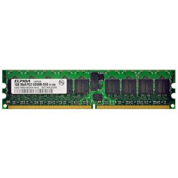 EBE10RD4AGFA-4A-E | Elpida 1GB PC2-3200 ECC Registered DDR2-400MHz CL3 240-Pin DIMM 1.8V Single Rank Memory Module