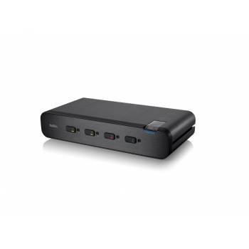 F1DN104F | Belkin OmniView 4-Port PS/2 USB DVI-I Dual-Head KVM Switch with Audio Plus