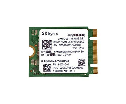 HFM256GDGTNG-83A0A Hynix BC501 Series 256GB TLC PCI Express 3.0 x2 NVMe M.2 2230 Solid State Drive