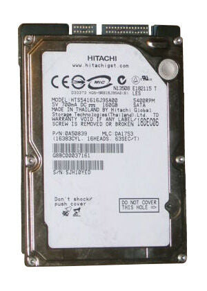 HTS54160J9AT00 | Hitachi 40GB 5400RPM ATA 100 2.5 8MB Cache Hard Drive