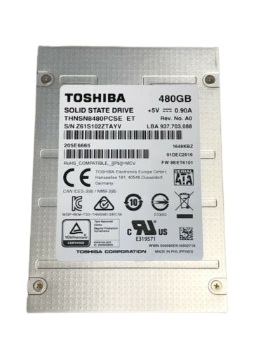 KHK6URSE480G Toshiba 480GB TLC SATA 6Gbps BICS Read Intensive 2.5-inch Solid State Drive