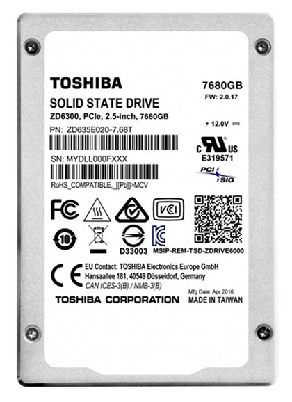 KPM5WRUG7T68 Toshiba PM5-R Series 7.68TB TLC SAS 12Gbps Read Intensive (SED-FIPS) 2.5-inch Solid State Drive