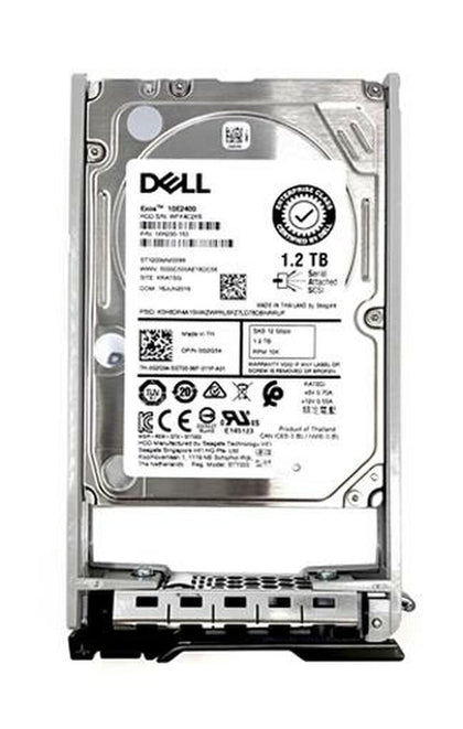 MG2XR Dell 1.2TB 10000RPM SAS 12Gbps (512e) Hat Swap 2.5-Inch Hard Drive with Tray for PowerEdge Server