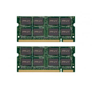 MN4096KD2-667 PNY 4GB Kit (2 X 2GB) PC2-5300 non-ECC Unbuffered DDR2-667MHz CL5 200-Pin SODIMM 1.8V Dual Rank Memory