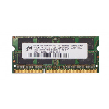 MT16JSF25664HY-1G1D1 | Micron Technology 2GB PC3-8500 non-ECC Unbuffered DDR3-1066MHz CL7 204-Pin SODIMM 1.35V Low Voltage Dual Rank Memory