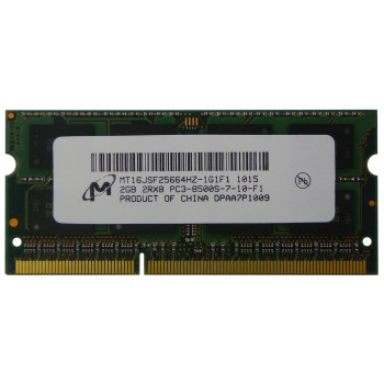 MT16JSF25664HZ-1G1F1 | Micron Technology 2GB PC3-8500 non-ECC Unbuffered DDR3-1066MHz CL7 204-Pin SODIMM 1.35V Low Voltage Dual Rank Memory