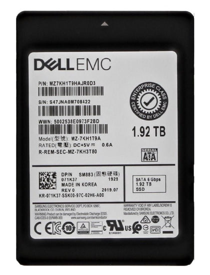 MZ-7KH1T9A Samsung 1.92TB TLC SATA 6Gbps Mixed Use 2.5-inch Solid State Drive