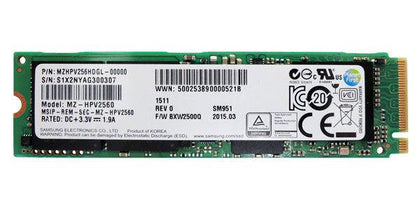 MZ-HPV2560 Samsung SM951 Series 256GB MLC M.2 2280 PCI Express 3.0 x4 Solid State Drive