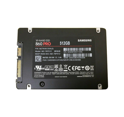 MZ7KH512HAJQ Samsung 860 Pro Series 512GB SATA 6GBPS MLC 2.5-inch Solid State Drive
