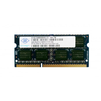 NT4GC64B8HB0NS-CG | Nanya 4GB PC3-10600 non-ECC Unbuffered DDR3-1333MHz CL9 204-Pin SODIMM 1.35V Low Voltage Dual Rank Memory