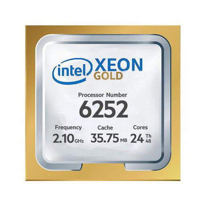 P11161-B21 HPE 2.10GHz 24-Core 35.75MB 10.4GT/s UPI Cache Socket FCLGA3647 Intel Xeon Gold 6252 Processor for DL180 G10 Server