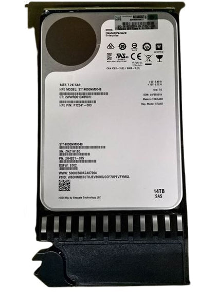 P11785-001 HPE MSA 14TB 7200RPM SAS 12Gbps 3.5-inch Hard Drive
