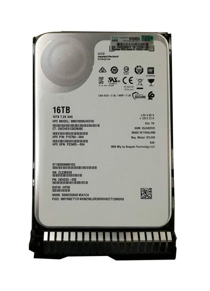 P25247-001 HPE 16TB 7200RPM SAS 12Gbps Hot Swap (512e) 3.5-inch Hard Drive with Smart Carrier