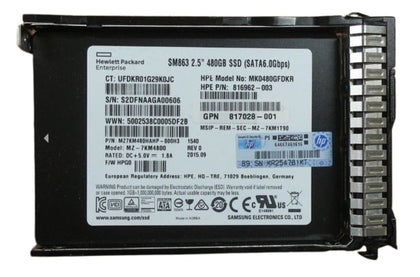 P46052-001 HPE PM893 480GB SATA 6Gbps Read Intensive 2.5-Inch BC Solid State Drive for G10+ Server