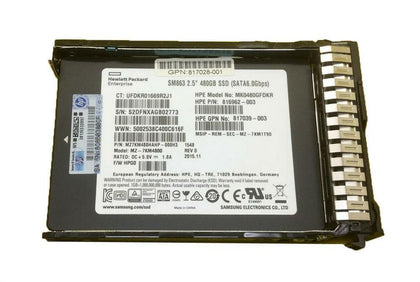 P48131-001 HPE PM897 480GB SATA 6Gbps Mixed Use 2.5-Inch Solid State Drive for G8/G10 Server