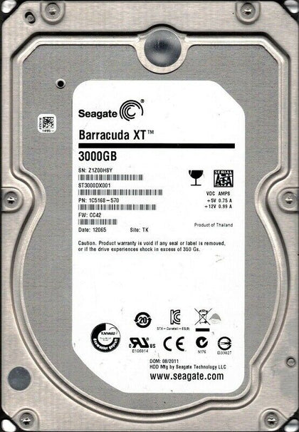 1C5168-570 Seagate Desktop SSHD 3TB 7200RPM SATA 6Gbps 64MB Cache 8GB SSD 3.5-inch Internal Hybrid Hard Drive