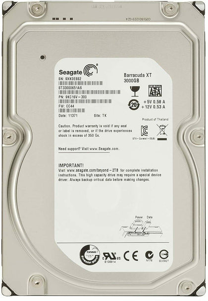 9KC16V-578 Seagate Barracuda XT 3TB 7200RPM SATA 6Gbps 64MB Cache 3.5-inch Internal Hard Drive
