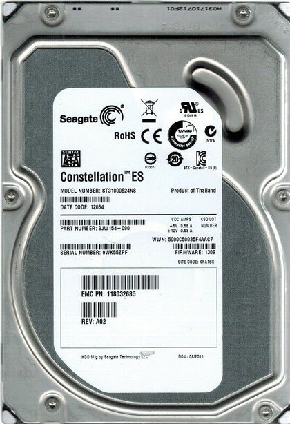 9SL154-706 Seagate Barracuda 7200.12 1TB 7200RPM SATA 3Gbps 32MB Cache 3.5-inch Internal Hard Drive