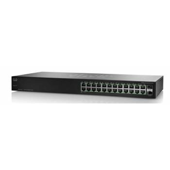 SG100-24-EU Cisco Small Business SG100 24-Port 10/100/1000Mbps + 2 Combo Mini-GBIC Unmanaged Rack-mountable Switch