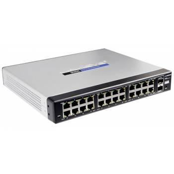 SR2024C | Linksys 24-Port 10/100/1000 Gigabit Switch + 2 Mini-GBIC Ports