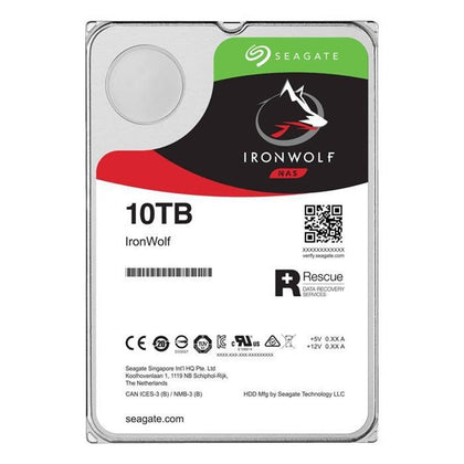 ST10000VN0008 Seagate IronWolf NAS 10TB 7200RPM SATA 6Gbps 256MB Cache (512e) 3.5-inch Internal Hard Drive